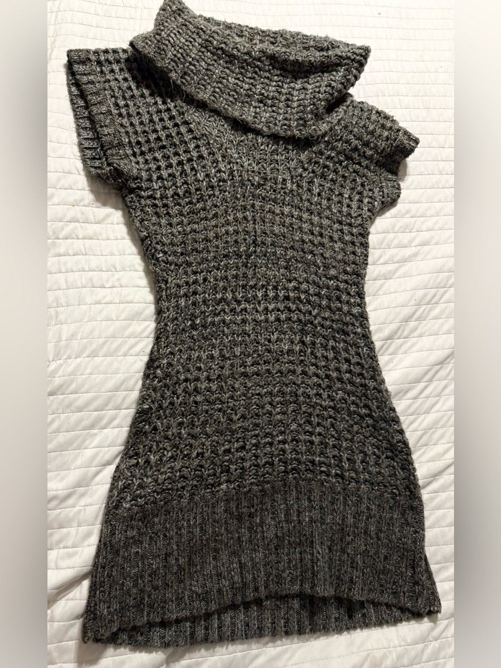 American Rag Charcoal Gray Cowl Neck cap-Sleeve Knit Tunic/dress